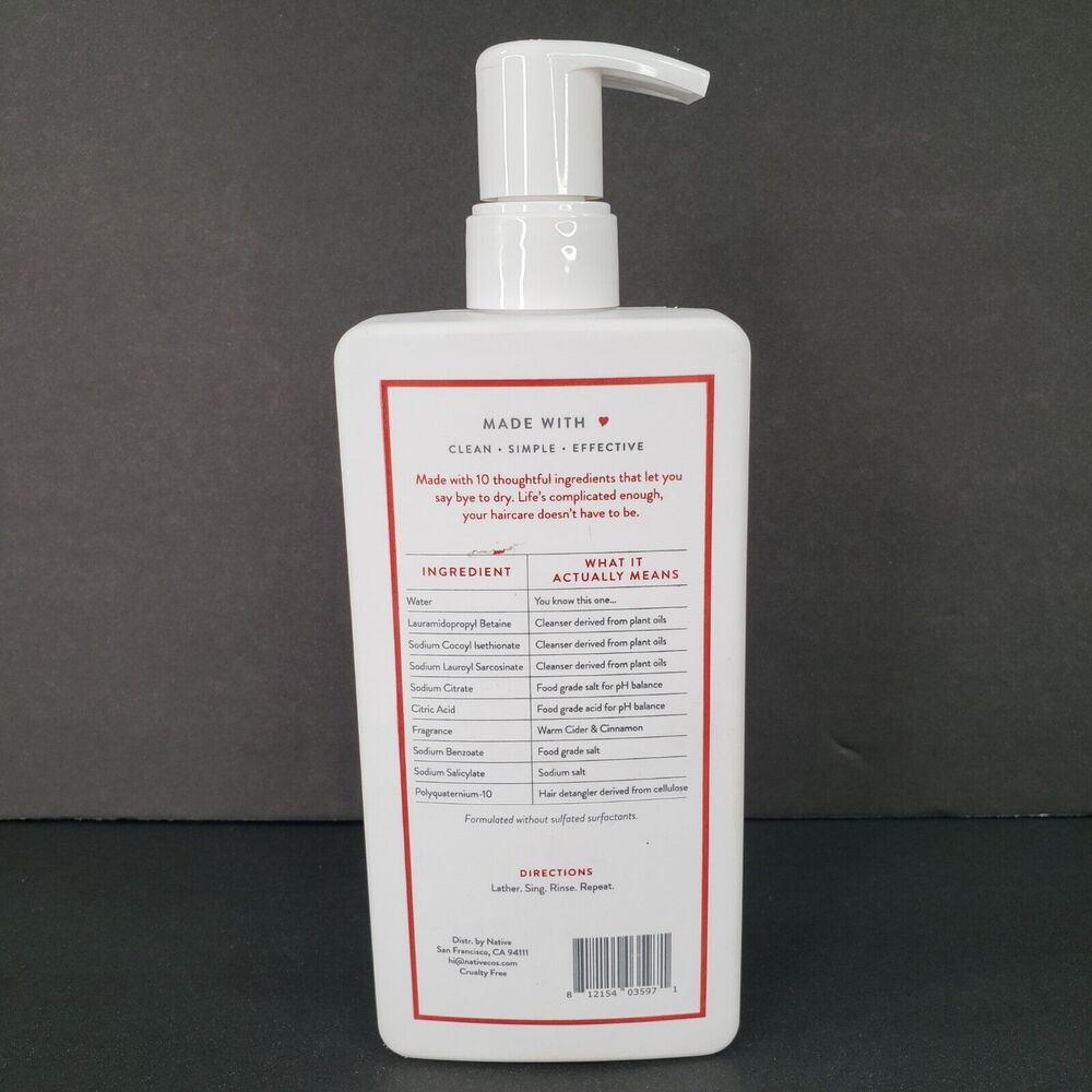 Native Hair Warm Cider & Cinnamon Moisturizing Shampoo 16.5 oz Pump - Picture 2 of 7